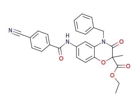2H-1,4-Benzoxazine-2-carboxylic acid,
6-[(4-cyanobenzoyl)amino]-3,4-dihydro-2-methyl-3-oxo-4-(phenylmethyl)
-, ethyl ester