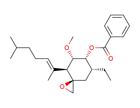 1-Oxaspiro[2.5]octan-6-ol,
4-[(1E)-1,5-dimethyl-1-hexenyl]-7-ethyl-5-methoxy-, benzoate,
(3R,4S,5S,6R,7R)-