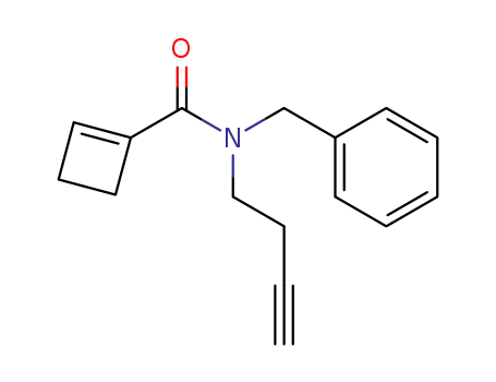 Molecular Structure of 845252-89-3 (1-Cyclobutene-1-carboxamide, N-3-butynyl-N-(phenylmethyl)-)