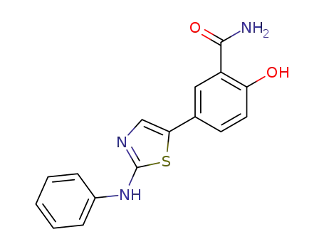Molecular Structure of 799280-05-0 (2-hydroxy-5-(2-phenylamino-thiazol-5-yl)-benzamide)