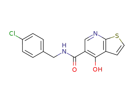 Molecular Structure of 292143-49-8 (Thieno[2,3-b]pyridine-5-carboxamide,
N-[(4-chlorophenyl)methyl]-4-hydroxy-)
