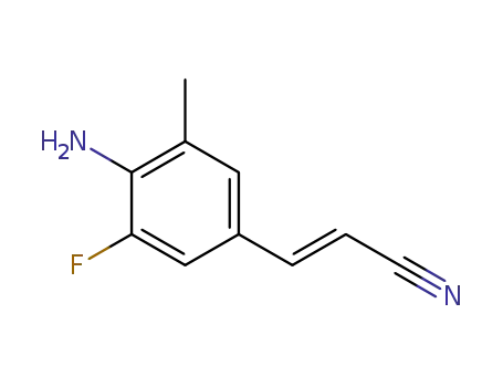 Molecular Structure of 1609687-15-1 ((E)-3-(4-amino-3-fluoro-5-methylphenyl)acrylonitrile)