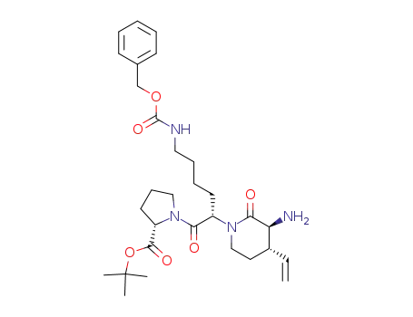 (2S,2'S,3''S,4''S)-1-[2'-(3''-amino-2''-oxo-4''-vinyl-piperidin-1''-yl)-6'-benzyloxycarbonylamino-hexanoyl]-pyrrolidine-2-carboxylic acid tert-butyl ester
