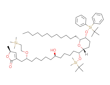 2(5H)-Furanone,
3-[(2R,8R,13R)-13-[[(1,1-dimethylethyl)dimethylsilyl]oxy]-13-[(2R,5R,6R
)-5-[[(1,1-dimethylethyl)diphenylsilyl]oxy]-6-dodecyltetrahydro-2H-pyran-
2-yl]-8-hydroxy-2-[2-(trimethylsilyl)ethoxy]tridecyl]-5-methyl-, (5S)-