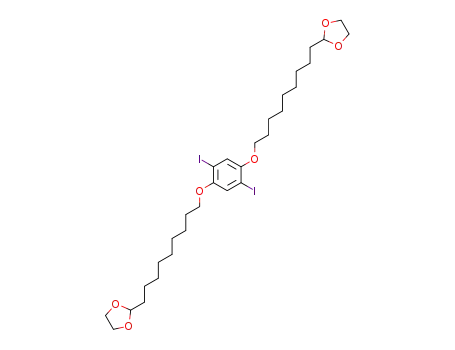 Molecular Structure of 475265-41-9 (1,3-Dioxolane,
2,2'-[(2,5-diiodo-1,4-phenylene)bis(oxy-9,1-nonanediyl)]bis-)