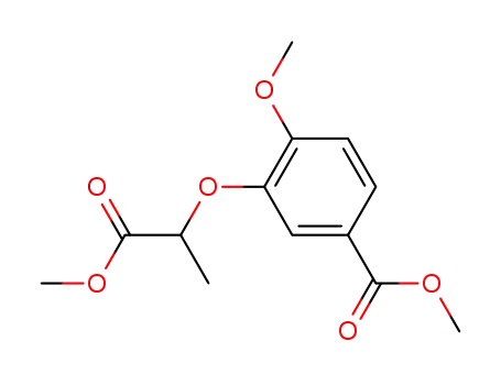 Molecular Structure of 96454-31-8 (4-methoxy-3-(1-methoxycarbonylethoxy)-benzoic acid methyl ester)