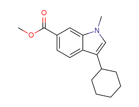 Molecular Structure of 494799-21-2 (1H-Indole-6-carboxylicacid, 3-cyclohexyl-1-methyl-, methyl ester)