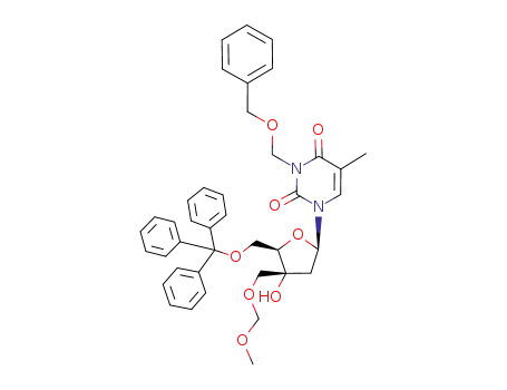 3-N-(benzyloxymethyl)-3'-C-((methoxymethoxy)methyl)-5'-O-tritylthymidine