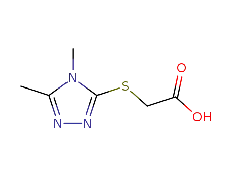 Molecular Structure of 15834-57-8 ((4,5-DIMETHYL-4 H-[1,2,4]TRIAZOL-3-YLSULFANYL)-ACETIC ACID)