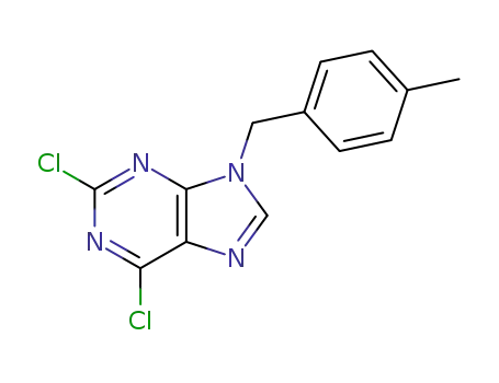 Molecular Structure of 115204-73-4 (9H-Purine, 2,6-dichloro-9-[(4-methylphenyl)methyl]-)