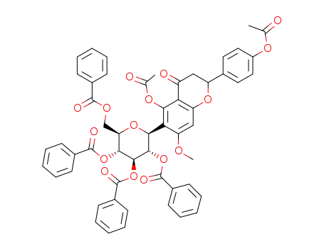 5,4'-diacetoxy-6-C-(2,3,4,6-tetra-O-benzoyl-β-D-glucopyranosyl)-7-methoxyflavanone