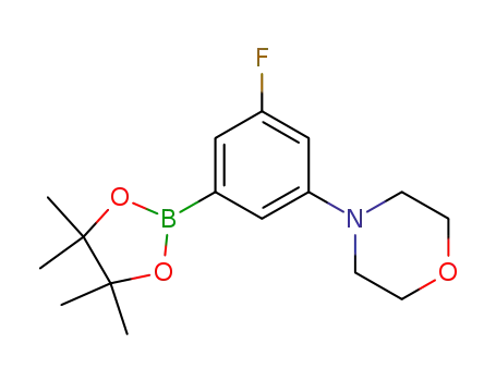 Molecular Structure of 1129541-03-2 (4-(3-fluoro-5-(4,4,5,5-tetraMethyl-1,3,2-dioxaborolan-2-yl)phenyl)Morpholine)