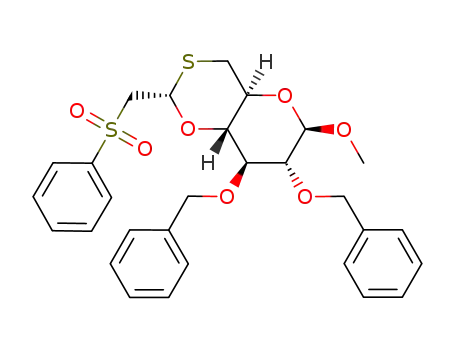 methyl 2,3-di-O-benzyl-4-O,6-S-[(1S)-2-(phenylsulfonyl)-ethylidene]-6-thio-β-D-glucopyranoside