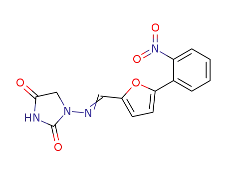 Molecular Structure of 16118-13-1 (1-({(E)-[5-(2-nitrophenyl)furan-2-yl]methylidene}amino)imidazolidine-2,4-dione)