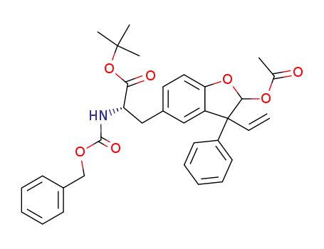 5-[2-(benzyloxycarbonyl)amino-2-tert-butoxycarbonyl]ethyl-3-phenyl-3-vinyldihydrobenzo[b]furan-2-yl acetate