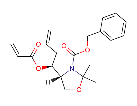 Molecular Structure of 824411-61-2 (3-Oxazolidinecarboxylic acid,
2,2-dimethyl-4-[(1S)-1-[(1-oxo-2-propenyl)oxy]-3-butenyl]-, phenylmethyl
ester, (4R)-)