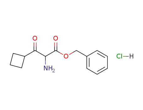 Molecular Structure of 681807-14-7 (Cyclobutanepropanoic acid, a-amino-b-oxo-, phenylmethyl ester,
hydrochloride)