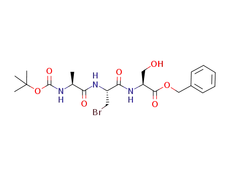 Molecular Structure of 682359-15-5 (L-Serine, N-[(1,1-dimethylethoxy)carbonyl]-L-alanyl-3-bromo-L-alanyl-,
phenylmethyl ester)