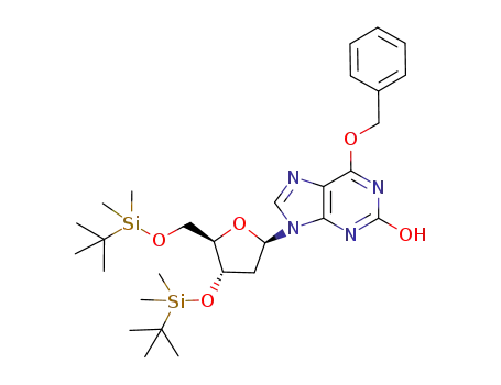 Molecular Structure of 865710-41-4 (O<sup>6</sup>-benzyl-3',5'-bis-O-(tert-butyldimethylsilyl)-2'-deoxyxanthosine)