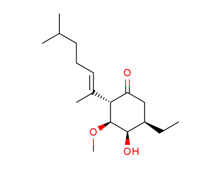 Cyclohexanone,
2-[(1E)-1,5-dimethyl-1-hexenyl]-5-ethyl-4-hydroxy-3-methoxy-,
(2S,3S,4R,5R)-
