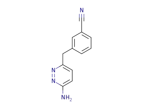 Molecular Structure of 874338-92-8 (Benzonitrile, 3-[(6-amino-3-pyridazinyl)methyl]-)