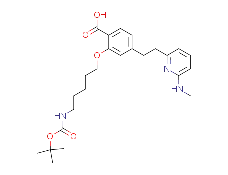 2-(5-<i>tert</i>-butoxycarbonylamino-pentyloxy)-4-[2-(6-methylamino-pyridin-2-yl)-ethyl]-benzoic acid