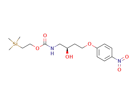 Molecular Structure of 872864-53-4 (Carbamic acid, [(2R)-2-hydroxy-4-(4-nitrophenoxy)butyl]-,
2-(trimethylsilyl)ethyl ester)