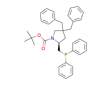 1-Pyrrolidinecarboxylic acid,
2-[(diphenylphosphino)methyl]-4,4-bis(phenylmethyl)-, 1,1-dimethylethyl
ester, (2S)-