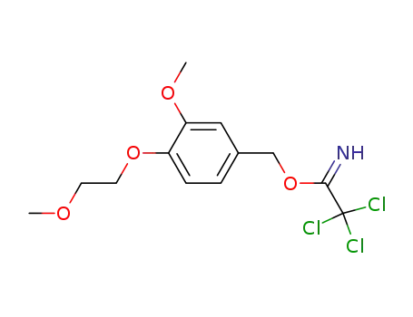 Molecular Structure of 847342-64-7 (Ethanimidic acid, 2,2,2-trichloro-,
[3-methoxy-4-(2-methoxyethoxy)phenyl]methyl ester)