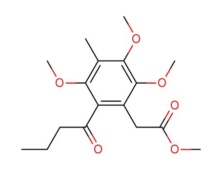 Benzeneacetic acid, 2,3,5-trimethoxy-4-methyl-6-(1-oxobutyl)-, methyl
ester