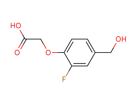 Molecular Structure of 846046-30-8 (Acetic acid, [2-fluoro-4-(hydroxymethyl)phenoxy]- (9CI))