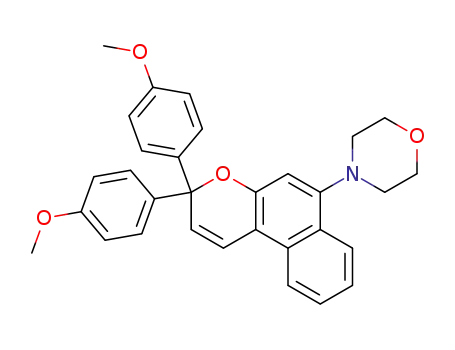 Molecular Structure of 159595-92-3 (Morpholine, 4-[3,3-bis(4-methoxyphenyl)-3H-naphtho[2,1-b]pyran-6-yl]-)