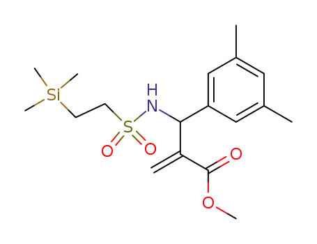 Molecular Structure of 816457-69-9 (methyl 2-((3,5-dimethylphenyl)(2-(trimethylsilyl)ethylsulfonamido)methyl)acrylate)