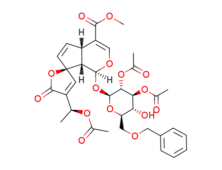 4'-O-hydroxy-6'-O-benzylidene triacetate plumieride