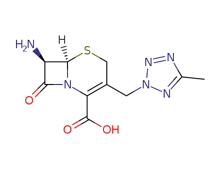 Molecular Structure of 82549-51-7 ((6R,7R)-7-Amino-3-[(5-methyl-2H-tetrazol-2-yl)methyl]-8-oxo-5-thia-1-azabicyclo[4.2.0]oct-2-ene-2-carboxylic acid)