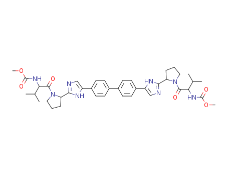 N,N'-[[1,1'-Biphenyl]-4,4'-diylbis[1H-imidazole-5,2-diyl-(2S)-2,1-pyrrolidinediyl[(1R)-1-(1-methylethyl)-2-oxo-2,1-ethanediyl]]]biscarbamic Acid C,C'-Dimethyl Ester