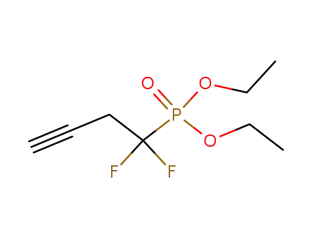 Molecular Structure of 126181-58-6 (Phosphonic acid, (1,1-difluoro-3-butynyl)-, diethyl ester)