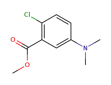 Molecular Structure of 137548-16-4 (2-Chloro-5-diMethylaMino benzoic acid Methyl)