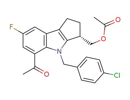 acetic acid 5-acetyl-4-(4-chloro-benzyl)-7-fluoro-1,2,3,4-tetrahydro-cyclopenta[<i>b</i>]indol-3-ylmethyl ester