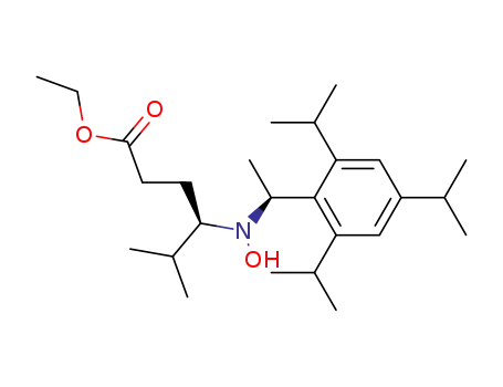 Hexanoic acid,
4-[hydroxy[(1S)-1-[2,4,6-tris(1-methylethyl)phenyl]ethyl]amino]-5-methyl-,
ethyl ester, (4R)-