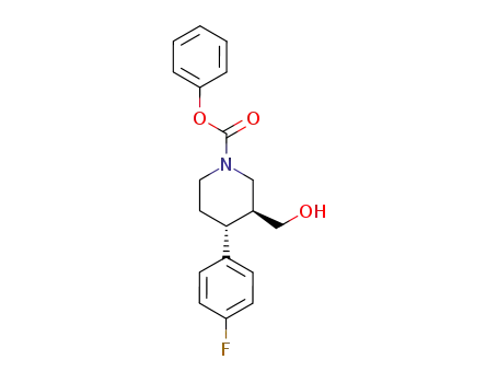Molecular Structure of 392328-30-2 (1-Piperidinecarboxylic acid, 4-(4-fluorophenyl)-3-(hydroxymethyl)-,
phenyl ester, (3S,4R)-)