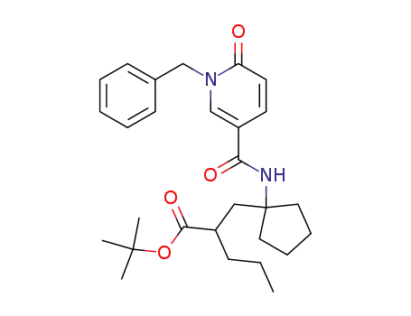 2-{1-[(1-benzyl-6-oxo-1,6-dihydro-pyridine-3-carbonyl)-amino]-cyclopentylmethyl}-pentanoic acid <i>tert</i>-butyl ester