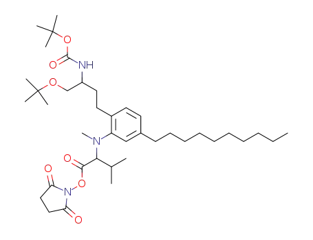 2-{[2-(4-tert-Butoxy-3-tert-butoxycarbonylamino-butyl)-5-decyl-phenyl]-methyl-amino}-3-methyl-butyric acid 2,5-dioxo-pyrrolidin-1-yl ester
