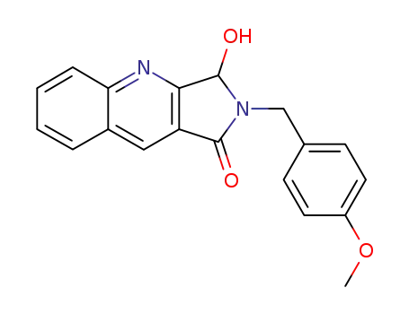 Molecular Structure of 929206-54-2 (1H-Pyrrolo[3,4-b]quinolin-1-one,
2,3-dihydro-3-hydroxy-2-[(4-methoxyphenyl)methyl]-)
