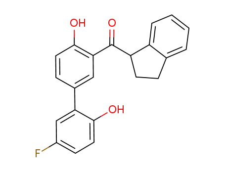 Molecular Structure of 920508-19-6 ((5'-fluoro-4,2'-dihydroxy-biphenyl-3-yl)-indan-1-yl-methanone)