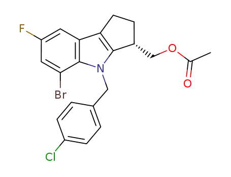 acetic acid 5-bromo-4-(4-chloro-benzyl)-7-fluoro-1,2,3,4-tetrahydro-cyclopenta[<i>b</i>]indol-3-ylmethyl ester