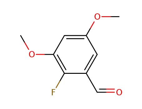 Molecular Structure of 113984-71-7 (Benzaldehyde, 2-fluoro-3,5-dimethoxy-)