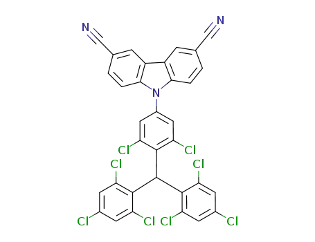 Molecular Structure of 955094-69-6 ([2,6-dichloro-4-(3,6-dicyano-N-carbazolyl)phenyl]bis(2,4,6-trichlorophenyl)methane)