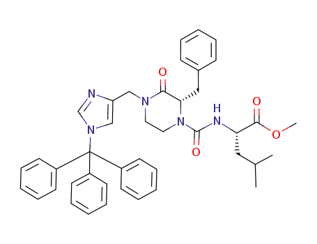 L-Leucine,
N-[[(2S)-3-oxo-2-(phenylmethyl)-4-[[1-(triphenylmethyl)-1H-imidazol-4-yl]
methyl]-1-piperazinyl]carbonyl]-, methyl ester