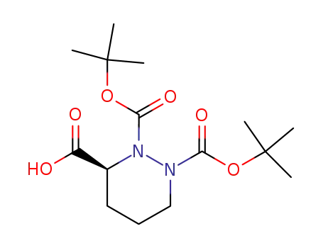 Molecular Structure of 156699-39-7 ((3S)-N,N'-bis-(t-butoxycarbonyl)hexahydropyridazine-3-carboxylic acid)